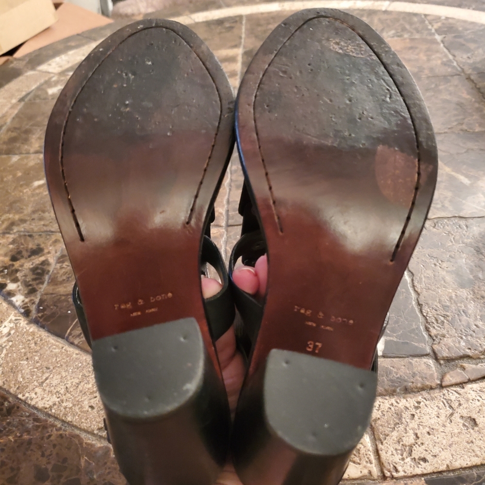 Rag & Bone Black Gladiator Platform Sandal Size 37 - Picture 8 of 8